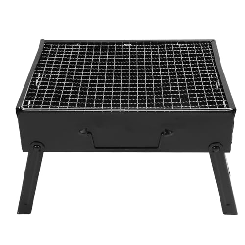 Tragbarer Holzkohlegrill aus Eisen, Zusammenklappbarer Grill aus Edelstahl, Grillwerkzeug für Outdoor-Hinterhof-Kochen, Camping, Picknicks
