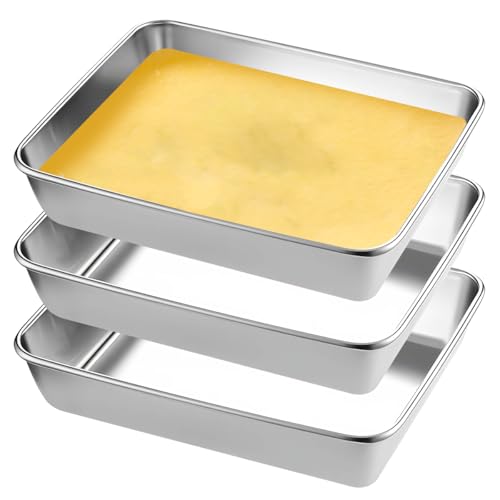 Panierschalen Set 3-teilig, Panierstraße Edelstahl 25.5x19.5x5cm Schale zum Panieren, Edelstahl Backblech, Schnitzel Fleisch Fisch, Rechteckige Metall Gastro Behälter für Schnitzel, Fleisch, Fisch