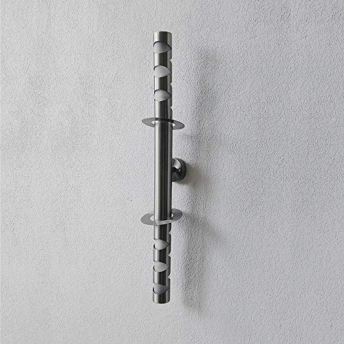 Edelstahl-Außen-Wand-Leuchte-Lampe ROUVEN mit Glaseinsatz, L: 80cm, D: 5cm, 2 x E14, IP44 Eingangs-Balkon-Treppen-Leuchte-Lam pe