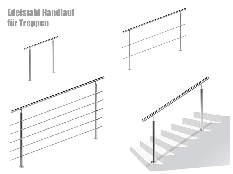 Edelstahl Handläufe für die Treppe