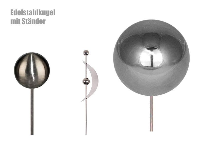 Edelstahlkugel mit Ständer